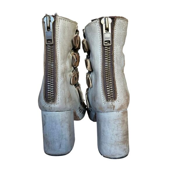 Freebird by Steven Julia Leather Heel Boot Bootie Size 8 in Ice - Picture 4 of 8